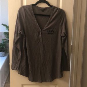 Waffle knit skull sweater